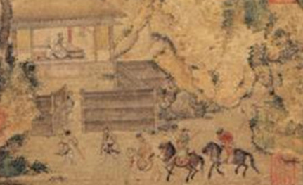 《隋董展三顾草庐图》：隋代画家董展所作，现藏于台北故宫博物院